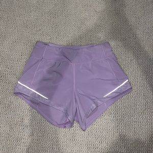 lululemon light purple running shorts